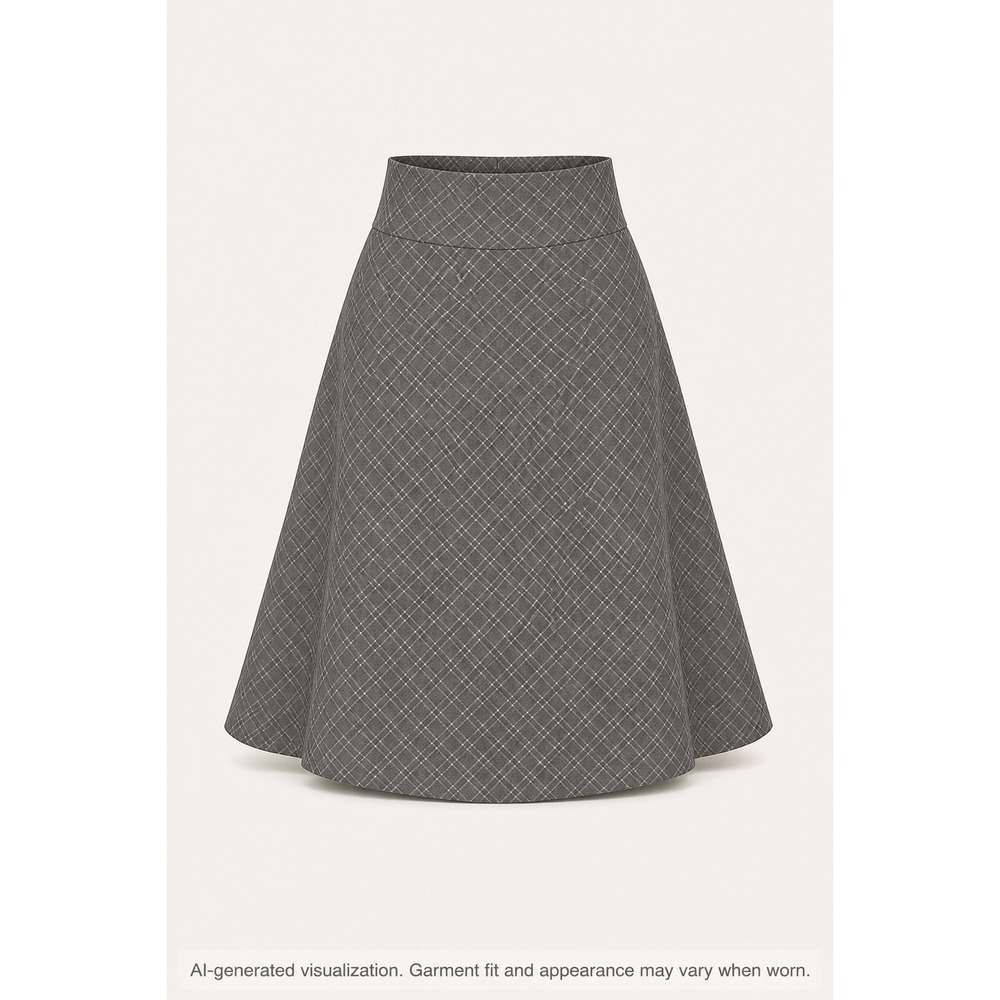 Hanna Andersson Plaid A-Line Skirt Size M Grey High Waist Preppy Dark Academia